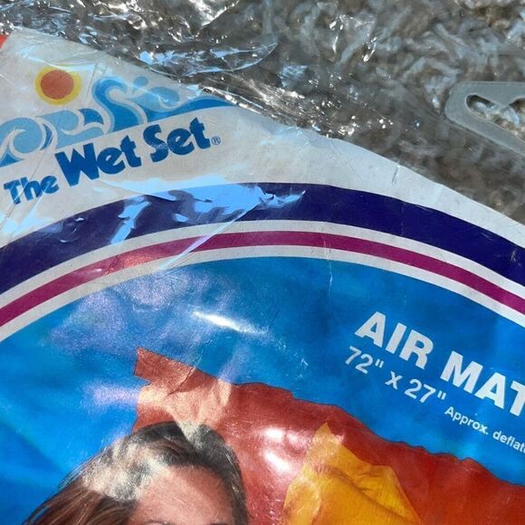 Intex 1994 Retro Wet Set Orange Inflatable Raft Vintage New In Package So Hip - Picture 7 of 7